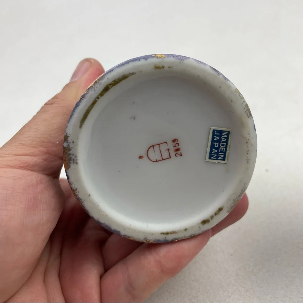 Midcentury Porcelain Mini Kero Oil Gold Lamp Japan